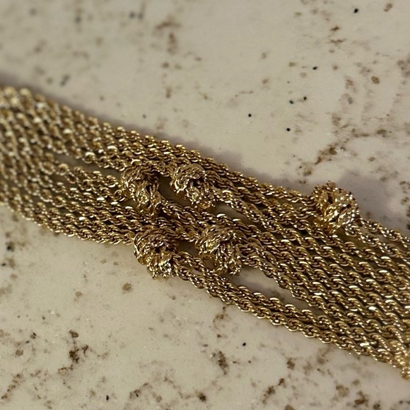 St. John Jewelry Gold Toned Textured Bracelet - Picture 4 of 5